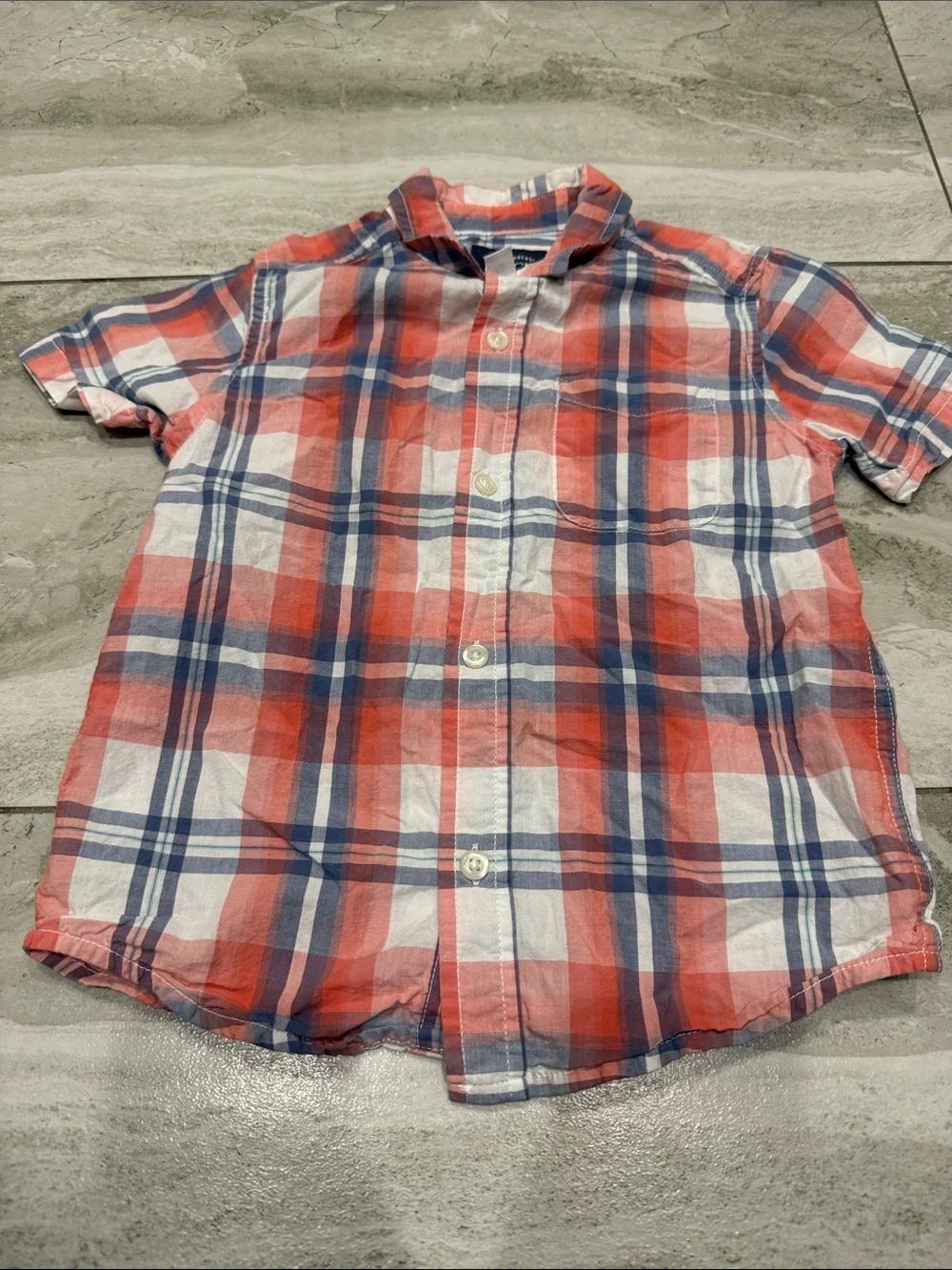 The Children's Place Red & Blue Plaid Short-Sleeve Button-Down Shirt